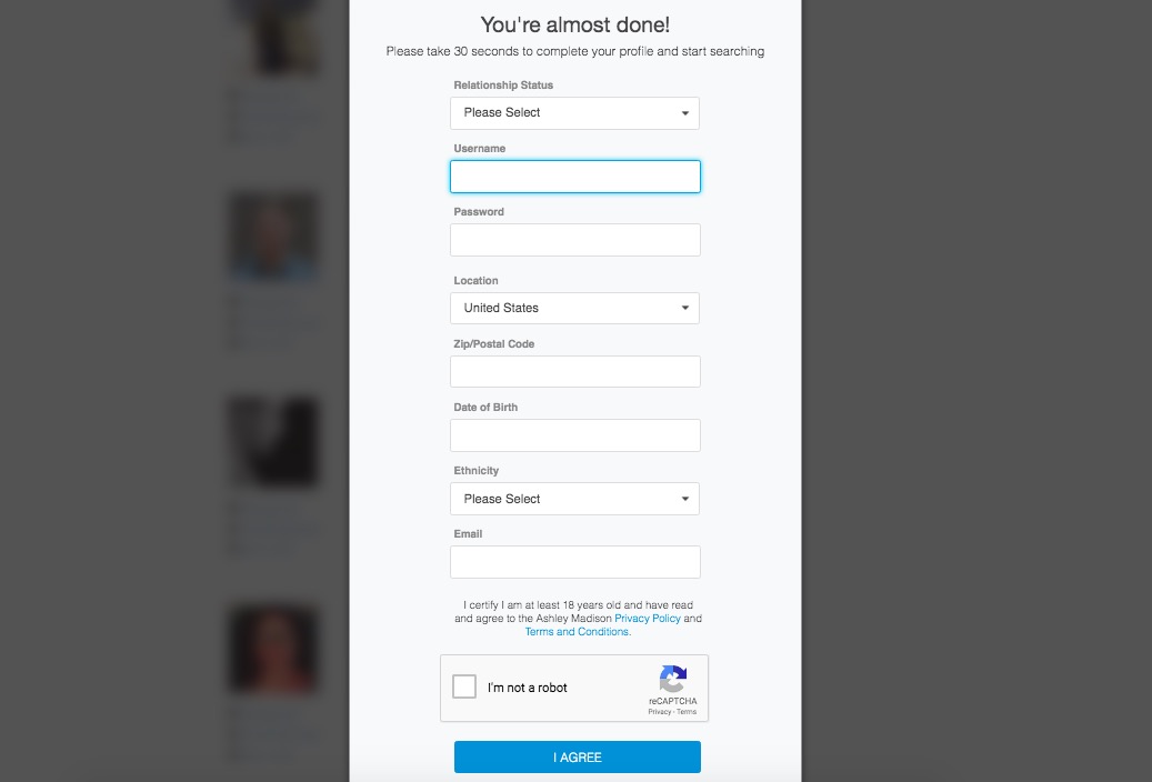 ashleymadison registration
