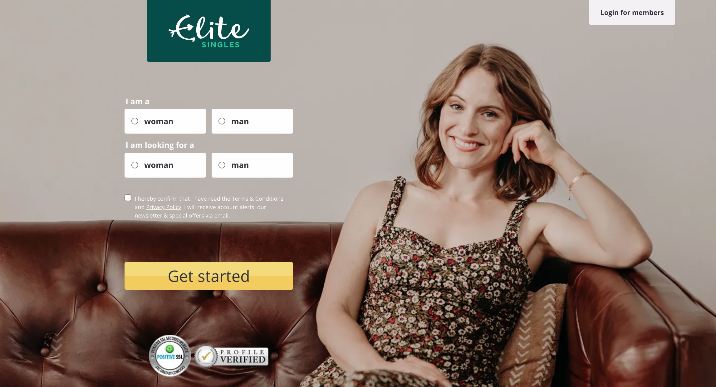 Elite Singles main page